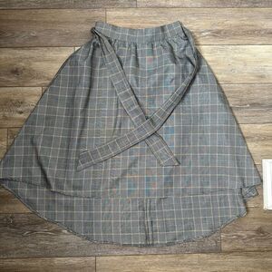 Suzy Shier Houndstooth Plaid Midi Skirt Sz XS